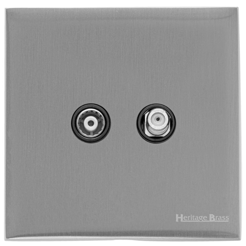 Picture of TV/Satellite Socket - Satin Chrome - W35.615.BK