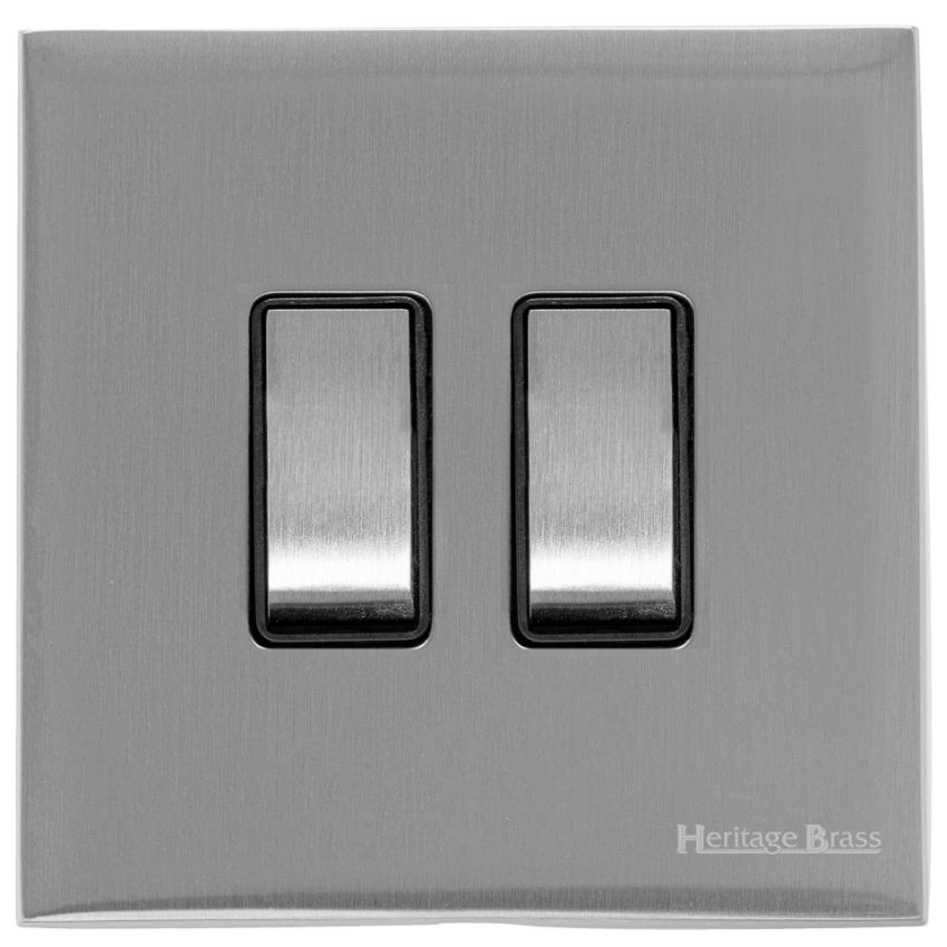 Picture of 2 Gang Rocker Switch (10 Amp) - Satin Chrome - W35.510.SCBK
