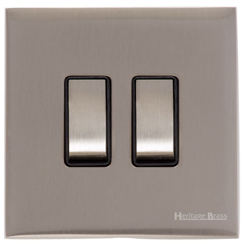 Picture of 2 Gang Rocker Switch (10 Amp) - Satin Nickel - W05.510.SNBK