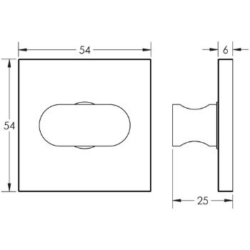 Picture of CR-801 Dark Bronze Thumb Turn & Lock Square Rose with Indicator - CR-801BK7DB
