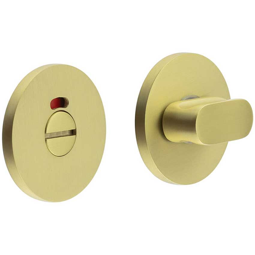 Picture of CR-801 Satin Brass Thumb Turn & Lock Round Rose w/ Indicator - CR-801AJ7SB