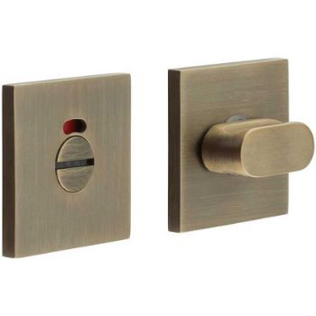 Picture of CR-801 Antique Brass Thumb Turn & Lock Square Rose with Indicator - CR-801BK7AB