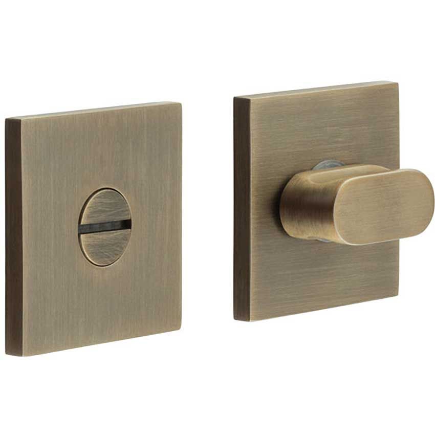 Picture of CR-801 Antique Brass Thumb Turn & Lock Square Rose - CR-801B7AB