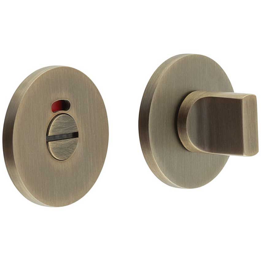 Picture of CR-802 Antique Brass Thumb Turn & Lock Round Rose with Indicator - CR-802AJ7AB