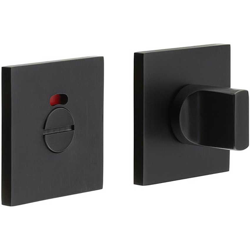 Picture of CR-802 Black Thumb Turn & Lock Square Rose w/ Indicator - CR-802BK7MB