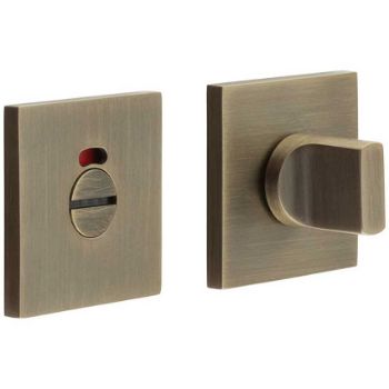 Picture of CR-802 Antique Brass Thumb Turn & Lock Square Rose w/ Indicator - CR-802BK7AB