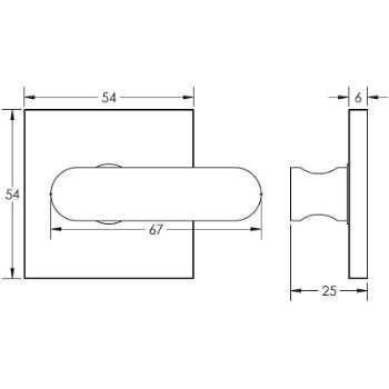 Picture of CR-803 Satin Brass Thumb Turn & Lock Square Rose w/ Indicator - CR-803BK7SB