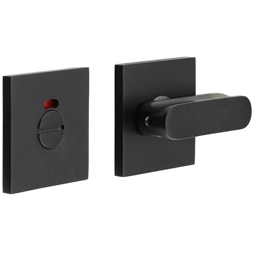 Picture of CR-803 Black Thumb Turn & Lock Square Rose w/ Indicator - CR-803BK7MB