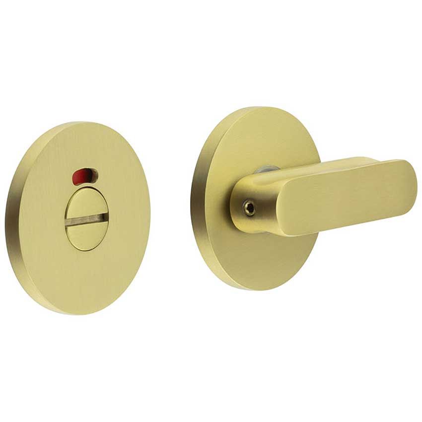 Picture of CR-803 Satin Brass Thumb Turn & Lock Round Rose w/ Indicator - CR-803AJ7SB
