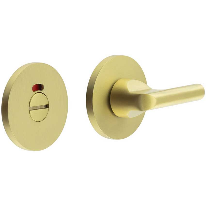 Picture of CR-804 Satin Brass Thumb Turn & Lock Round Rose w/ Indicator - CR-804AJ7SB