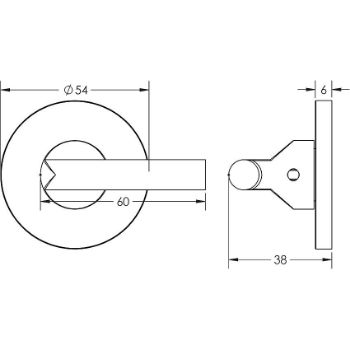 Picture of CR-804 Satin Brass Thumb Turn & Lock Round Rose w/ Indicator - CR-804AJ7SB