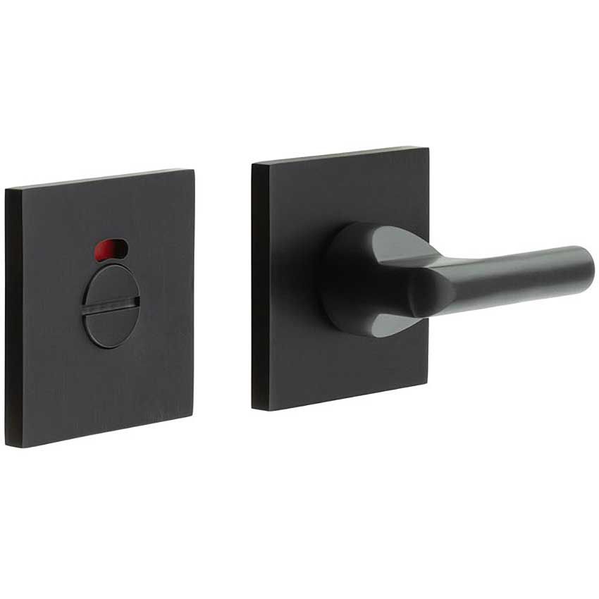 Picture of CR-804 Black Thumb Turn & Lock Square Rose w/ Indicator - CR-804BK7MB