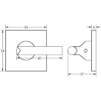 Picture of CR-804 Dark Bronze Thumb Turn & Lock Square Rose w/ Indicator - CR-804BK7DB