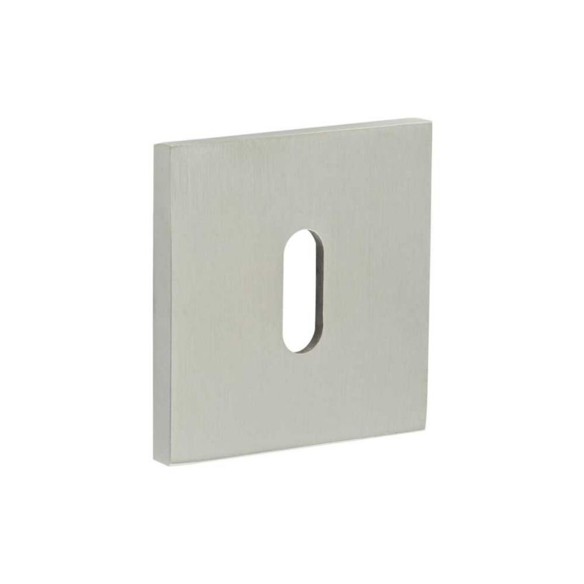 Picture of CR-T10 Satin Stainless Steel Standard Keyway Square Rose Escutcheon - CR-T10SSS