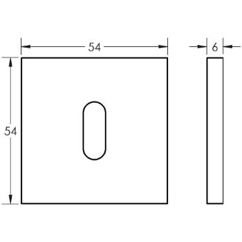 Picture of CR-T10 Dark Bronze Standard Keyway Square Rose Escutcheon - CR-T10DB