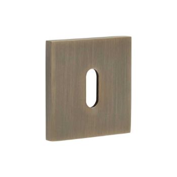 Picture of CR-T10 Antique Brass Standard Keyway Square Rose Escutcheon - CR-T10AB