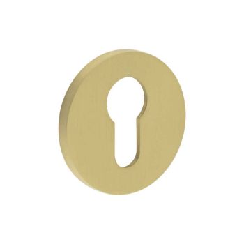 Picture of CR-S10 Satin Brass Euro Keyway Round Rose Escutcheon - CR-S10SB
