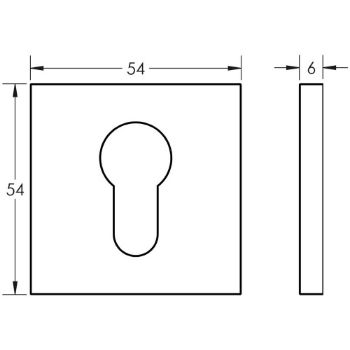 Picture of CR-U10 Dark Bronze Euro Keyway Square Rose Escutcheon - CR-U10DB