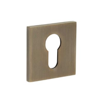 Picture of CR-U10 Antique Brass Euro Keyway Square Rose Escutcheon - CR-U10AB