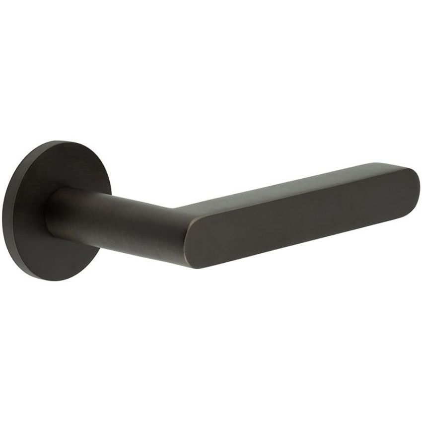 Picture of CR-101 Dark Bronze Sprung Round Rose Door Handle - CR-101A1DB