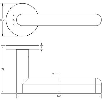 Picture of CR-101 Black Sprung Round Rose Door Handle - CR-101A1MB