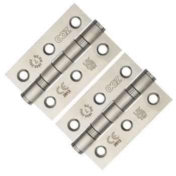 Grade 7 - 76mm x 50mm x 2mm Ball Bearing Hinge In Sat. St. Steel - ZHSS232-FD-SSS Picture of Grade 7 - 76mm x 50mm x 2mm Ball Bearing Hinge In Sat. St. Steel - ZHSS232-FD-SSS