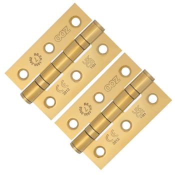 Grade 7 - 76mm x 50mm x 2mm Ball Bearing Hinge In PVD Brass Finish - ZHSS232-FD-PVDPB Picture of Grade 7 - 76mm x 50mm x 2mm Ball Bearing Hinge In PVD Brass Finish - ZHSS232-FD-PVDPB