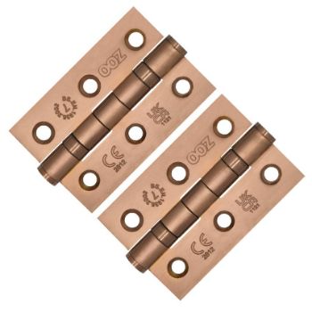 Grade 7 - 76mm x 50mm x 2mm Ball Bearing Hinge In PVD Bronze Finish - ZHSS232-FD-PVDBZ Picture of Grade 7 - 76mm x 50mm x 2mm Ball Bearing Hinge In PVD Bronze Finish - ZHSS232-FD-PVDBZ
