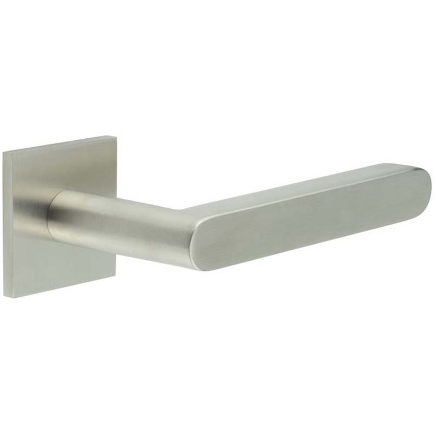 Picture of CR-101 Satin Stainless Steel  Sprung Square Rose Door Handle - CR-101B1SSS