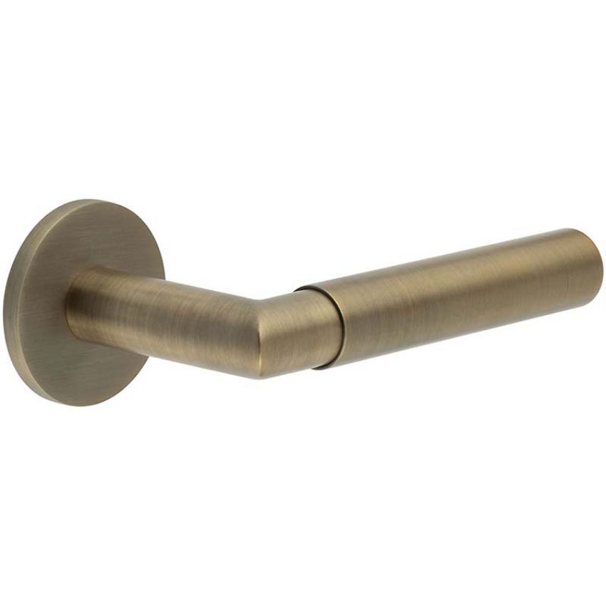 Picture of CR-102 Antique Brass Sprung Round Rose Door Handle - CR-102A1AB