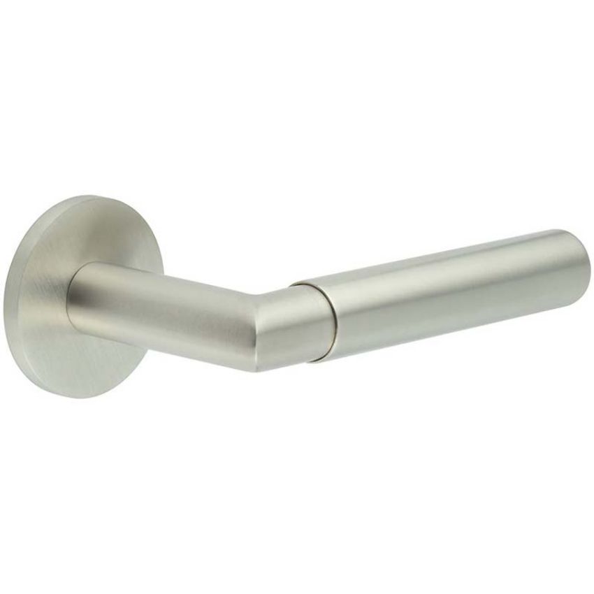 Picture of CR-102 Satin Stainless Steel  Sprung Round Rose Door Handle - CR-102A1SSS