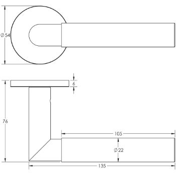 Picture of CR-102 Black Sprung Round Rose Door Handle - CR-102A1MB