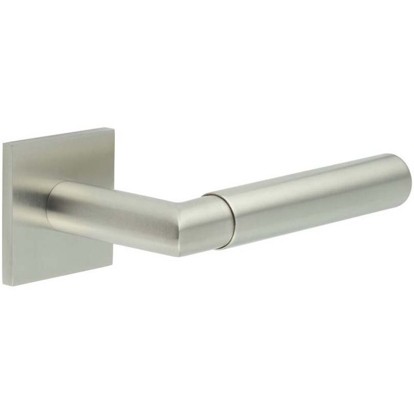 Picture of CR-102 Satin Stainless Steel  Sprung Square Rose Door Handle - CR-102B1SSS