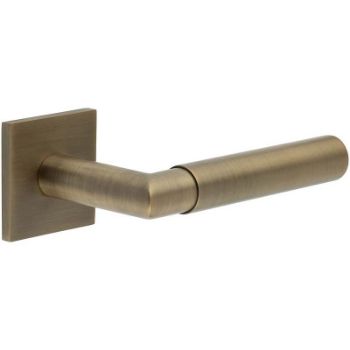 Picture of CR-102 Antique Brass Sprung Square Rose Door Handle - CR-102B1AB