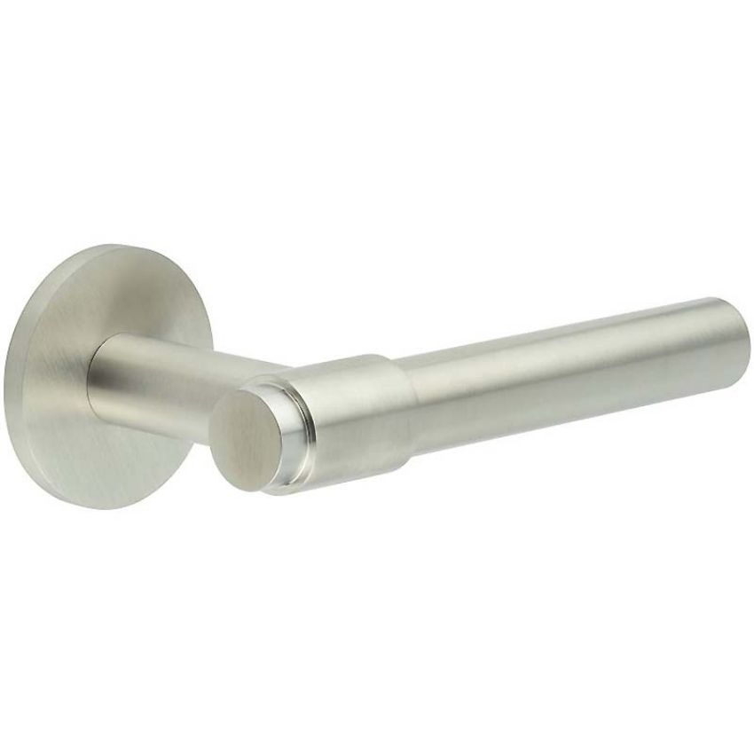 Picture of CR-103 Satin Stainless Steel  Sprung Round Rose Door Handle - CR-103A1SSS
