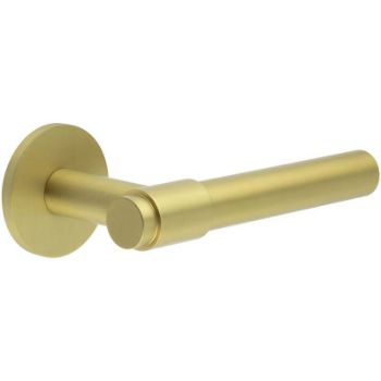 Picture of CR-103 Satin Brass Sprung Round Rose Door Handle - CR-103A1SB
