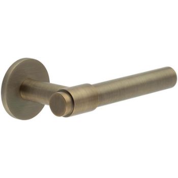 Picture of CR-103 Antique Brass Sprung Round Rose Door Handle - CR-103A1AB