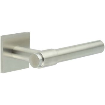 Picture of CR-103 Satin Stainless Steel  Sprung Square Rose Door Handle - CR-103B1SSS