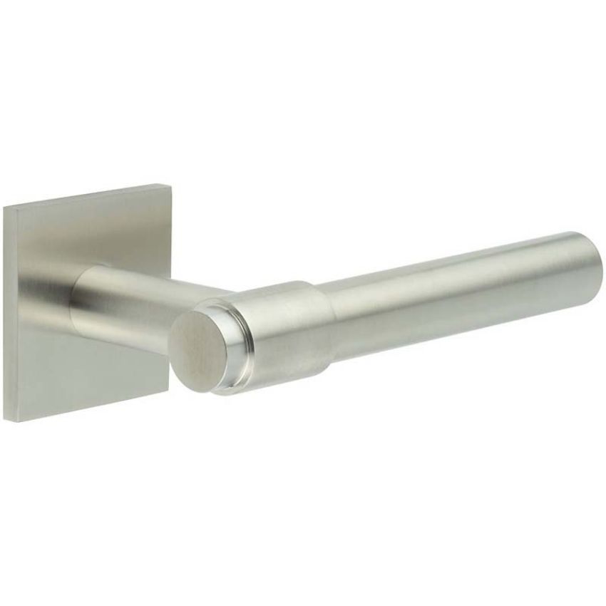 Picture of CR-103 Satin Stainless Steel  Sprung Square Rose Door Handle - CR-103B1SSS
