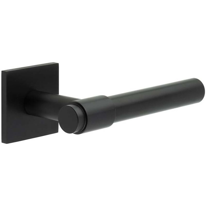 Picture of CR-103 Black Sprung Square Rose Door Handle - CR-103B1MB
