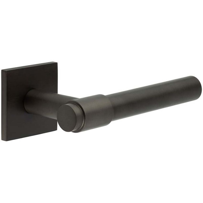 Picture of CR-103 Dark Bronze Sprung Square Rose Door Handle - CR-103B1DB