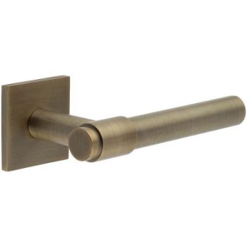 Picture of CR-103 Antique Brass Sprung Square Rose Door Handle - CR-103B1AB