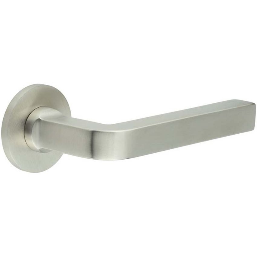 Picture of CR-104 Satin Stainless Steel  Sprung Round Rose Door Handle - CR-104A1SSS