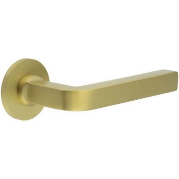 Picture of CR-104 Satin Brass Sprung Round Rose Door Handle - CR-104A1SB