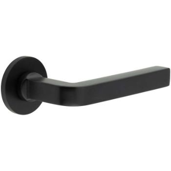 Picture of CR-104 Black Sprung Round Rose Door Handle - CR-104A1MB
