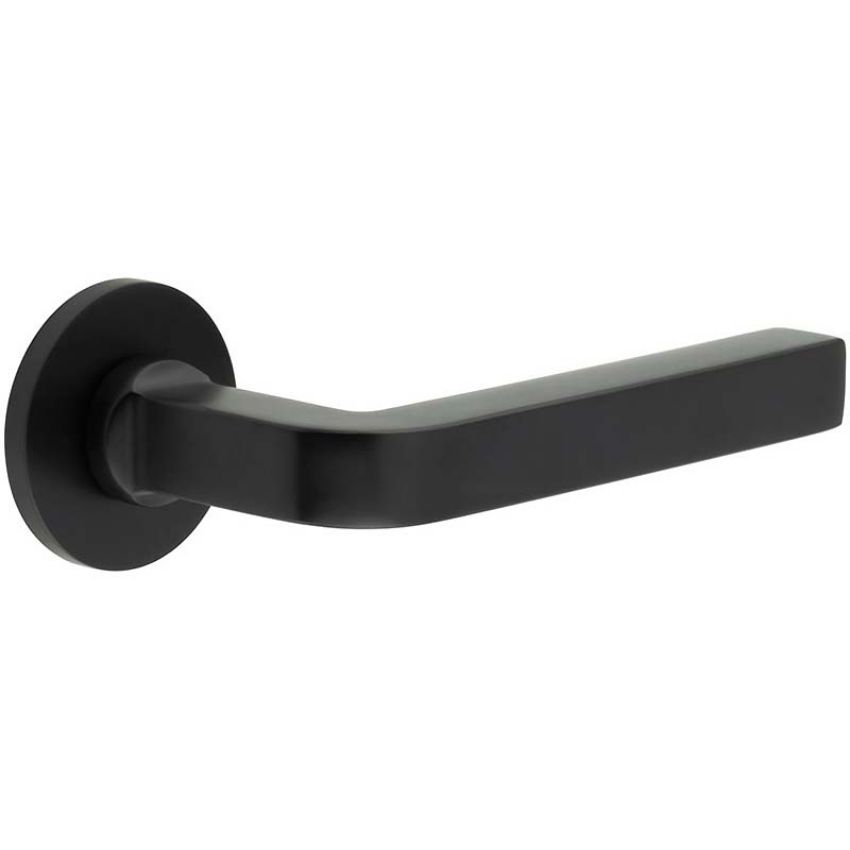 Picture of CR-104 Black Sprung Round Rose Door Handle - CR-104A1MB