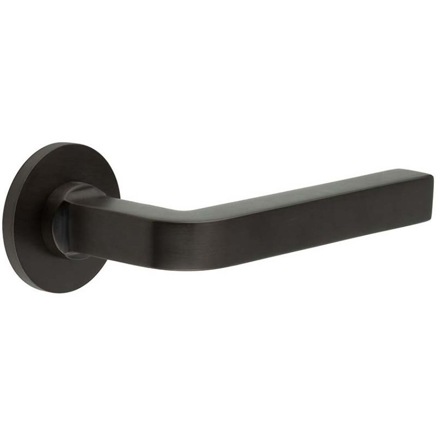 Picture of CR-104 Dark Bronze Sprung Round Rose Door Handle - CR-104A1DB