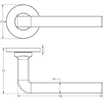 Picture of CR-104 Dark Bronze Sprung Round Rose Door Handle - CR-104A1DB