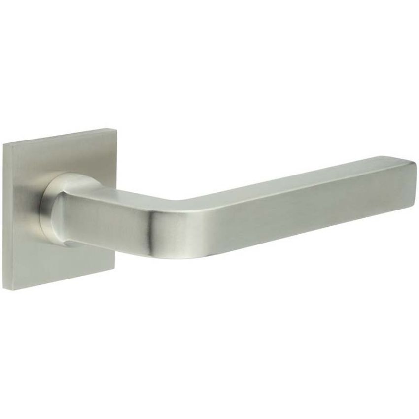 Picture of CR-104 Satin Stainless Steel  Sprung Square Rose Door Handle - CR-104B1SSS