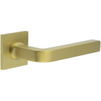 Picture of CR-104 Satin Brass Sprung Square Rose Door Handle - CR-104B1SB